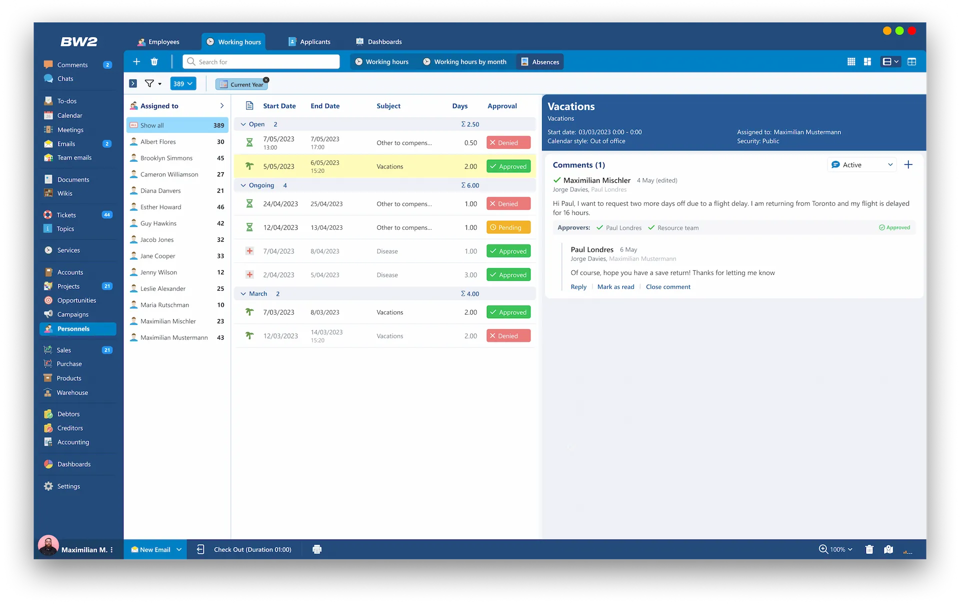 Abwesenheitsverwaltung